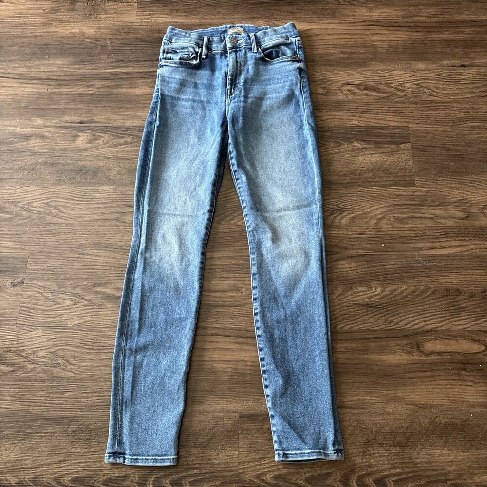 MOTHER Skinny Jeans in Light Blue Wash